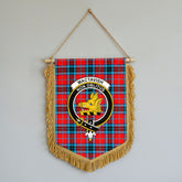 MacTavish Modern Tartan Crest Wall Hanging Banner - Wood Pole