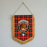 Marjoribanks Tartan Crest Wall Hanging Banner - Wood Pole