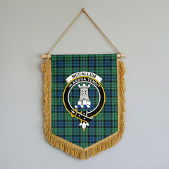 McCallum Ancient Tartan Crest Wall Hanging Banner - Wood Pole