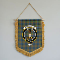 McClellan Ancient Tartan Crest Wall Hanging Banner - Wood Pole