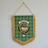 McDonald Lord of the Isles Hunting Tartan Crest Wall Hanging Banner - Wood Pole