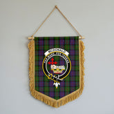 McDonald Tartan Crest Wall Hanging Banner - Wood Pole