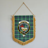 McDonald of the Isles Hunting Ancient Tartan Crest Wall Hanging Banner - Wood Pole