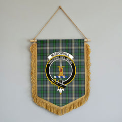 McDowall Tartan Crest Wall Hanging Banner - Wood Pole