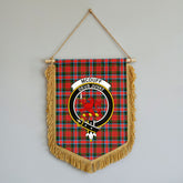 McDuff Modern Tartan Crest Wall Hanging Banner - Wood Pole