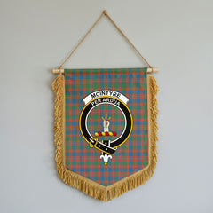 McIntyre Ancient Tartan Crest Wall Hanging Banner - Wood Pole