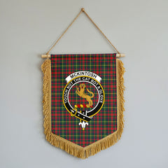 McKintosh Hunting Modern Tartan Crest Wall Hanging Banner - Wood Pole
