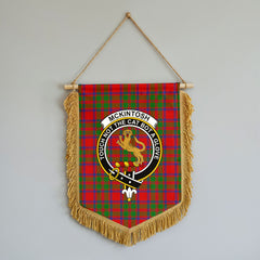 McKintosh Modern Tartan Crest Wall Hanging Banner - Wood Pole