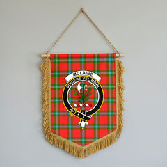 McLaine of Loch Buie Tartan Crest Wall Hanging Banner - Wood Pole