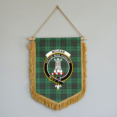 McLean Hunting Ancient Tartan Crest Wall Hanging Banner - Wood Pole