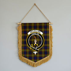 McLellan Modern Tartan Crest Wall Hanging Banner - Wood Pole