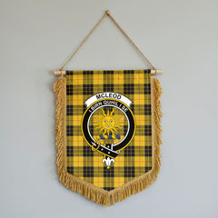 McLeod of Lewis Ancient Tartan Crest Wall Hanging Banner - Wood Pole