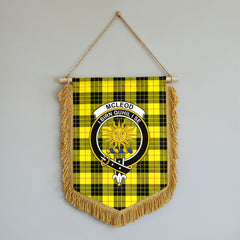 McLeod of Lewis Modern Tartan Crest Wall Hanging Banner - Wood Pole
