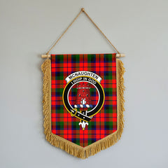 McNaughten Tartan Crest Wall Hanging Banner - Wood Pole