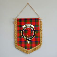 McNicol (of Scorrybreac) Tartan Crest Wall Hanging Banner - Wood Pole