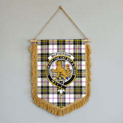 McPherson Dress Modern Tartan Crest Wall Hanging Banner - Wood Pole