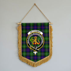 McThomas Modern Tartan Crest Wall Hanging Banner - Wood Pole