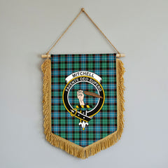 Mitchell Ancient Tartan Crest Wall Hanging Banner - Wood Pole