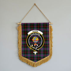Nairn Tartan Crest Wall Hanging Banner - Wood Pole