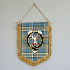 Napier Ancient Tartan Crest Wall Hanging Banner - Wood Pole