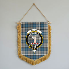 Napier Modern Tartan Crest Wall Hanging Banner - Wood Pole