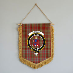 Ogilvie Tartan Crest Wall Hanging Banner - Wood Pole