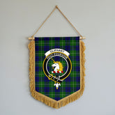 Oliphant Modern Tartan Crest Wall Hanging Banner - Wood Pole