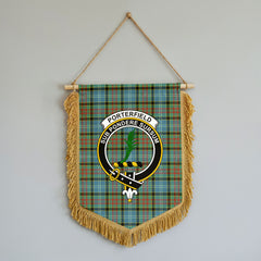 Porterfield Tartan Crest Wall Hanging Banner - Wood Pole