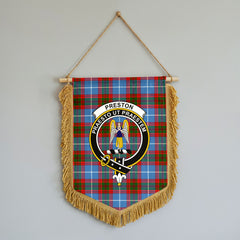 Preston Tartan Crest Wall Hanging Banner - Wood Pole