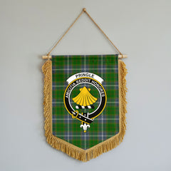 Pringle Tartan Crest Wall Hanging Banner - Wood Pole