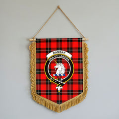 Ramsay Modern Tartan Crest Wall Hanging Banner - Wood Pole
