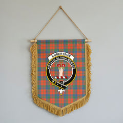 Robertson Ancient Tartan Crest Wall Hanging Banner - Wood Pole