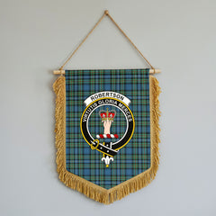 Robertson Hunting Ancient Tartan Crest Wall Hanging Banner - Wood Pole