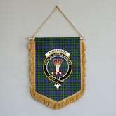 Robertson Hunting Modern Tartan Crest Wall Hanging Banner - Wood Pole