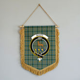Scott Green Ancient Tartan Crest Wall Hanging Banner - Wood Pole