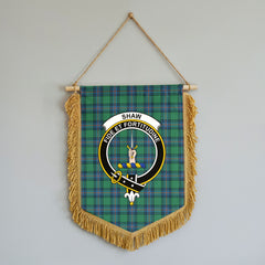 Shaw Ancient Tartan Crest Wall Hanging Banner - Wood Pole