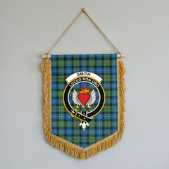Smith Ancient Tartan Crest Wall Hanging Banner - Wood Pole