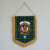 Smith Modern Tartan Crest Wall Hanging Banner - Wood Pole