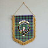 Stevenson Tartan Crest Wall Hanging Banner - Wood Pole