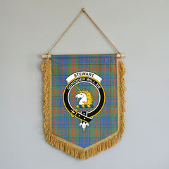 Stewart of Appin Hunting Ancient Tartan Crest Wall Hanging Banner - Wood Pole