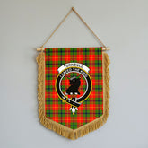 Turnbull Dress Tartan Crest Wall Hanging Banner - Wood Pole