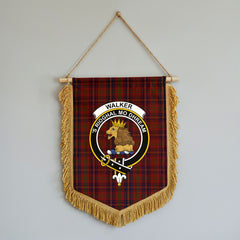 Walker Tartan Crest Wall Hanging Banner - Wood Pole