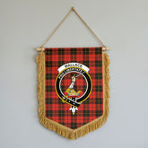 Wallace Weathered Tartan Crest Wall Hanging Banner - Wood Pole
