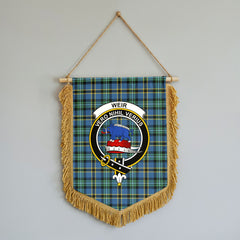 Weir Ancient Tartan Crest Wall Hanging Banner - Wood Pole