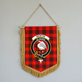 Wemyss Modern Tartan Crest Wall Hanging Banner - Wood Pole