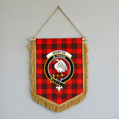 Wemyss Modern Tartan Crest Wall Hanging Banner - Wood Pole