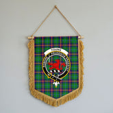 Young Modern Tartan Crest Wall Hanging Banner - Wood Pole
