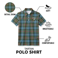 Brisbane Tartan Crest Birdseye Mesh Polo Shirt