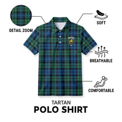 Campbell Ancient 02 Tartan Crest Birdseye Mesh Polo Shirt