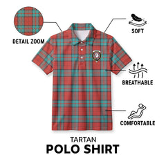 Dunbar Ancient Tartan Crest Birdseye Mesh Polo Shirt